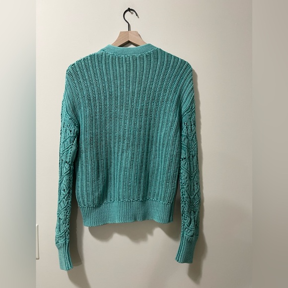 NWT Sundance Aveline Crochet Sea Green Business Casual Cardigan Size Small - Picture 6 of 8